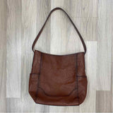 Frye Brown Leather Solid Shoulder Handbag