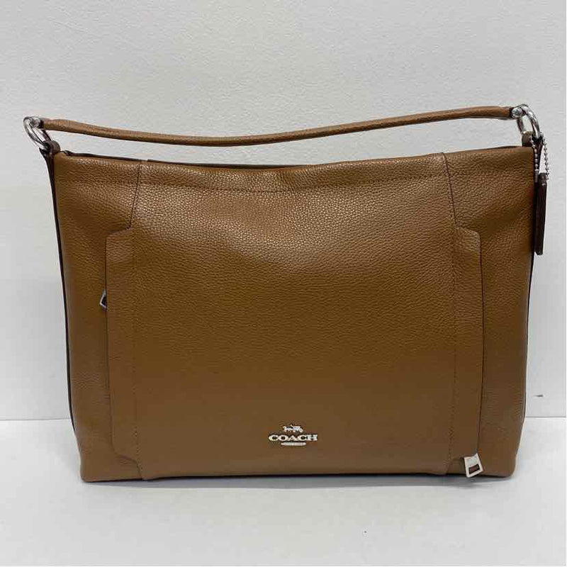 Coach Caramel Leather Pebbled Shoulder Handbag
