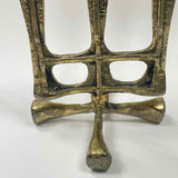 Brutalist Brass 3 Tapers Candelabra