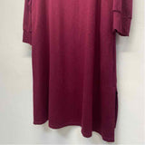 Encircled Size Xl Women's Burgundy Solid Long Sleeve Shift Dress