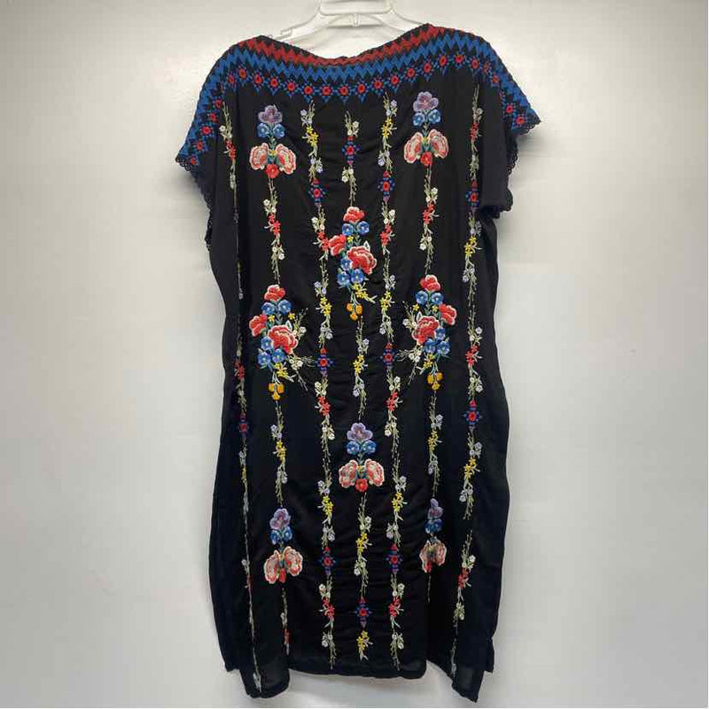 Johnny Was Size M Women's Black-Multi Embroidered Kurta Dress