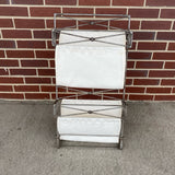 Iron Magazine Rack w 2 Canvas Pockets