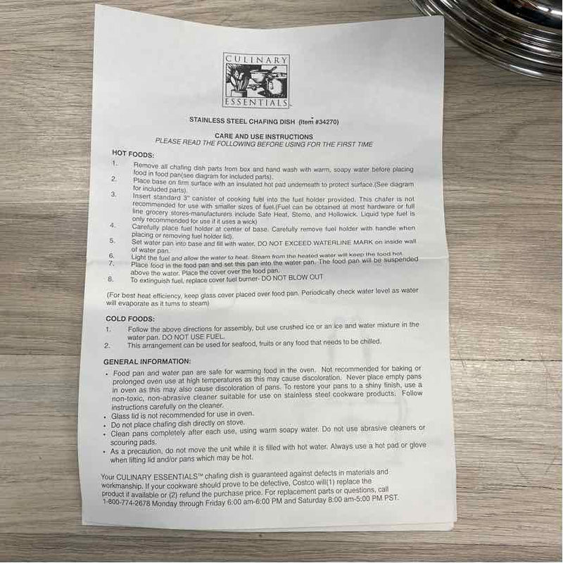 Culinary Essentials Silver Stainless Steel Chafing Dish