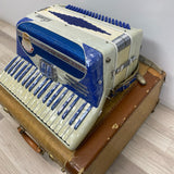 Vintage Crown Accordion with Carrying Case and Song Books
