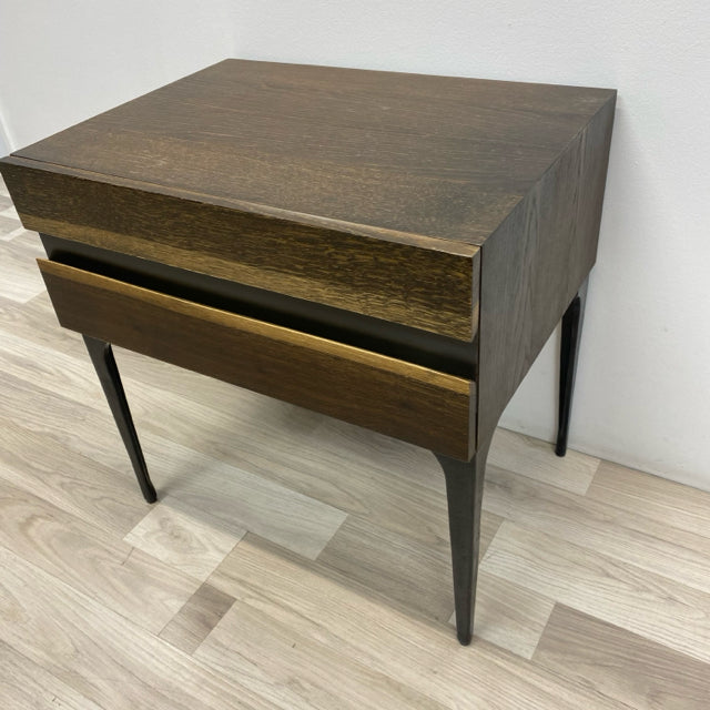 Brown Wood Side Table w One Drawer