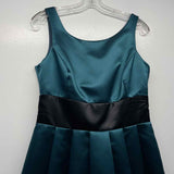 Max & Cleo Size 10-M Women's Teal-Black Color Block Fit And Flare Dress