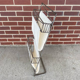 Iron Magazine Rack w 2 Canvas Pockets
