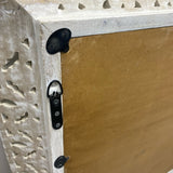 White Wood  Square Ornate Mirror