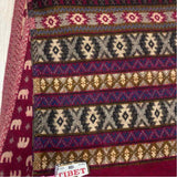 Tibet Red Yak Wool Elephants Fringed Shawl