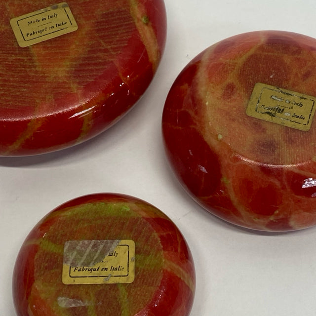 Made in Italy Votive Red Marble Candle Holder(s) - Set of 3