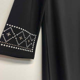 White House Black Market Size M Women's Black Beaded Shift Dress