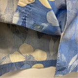 Tommy Bahama Size L Blue-White Silk Floral Men's Men's Short Sleeve Shirt