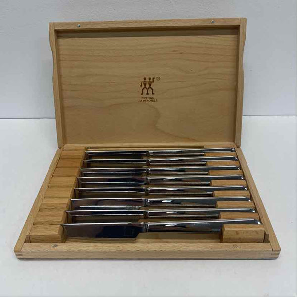 Zwilling J.Z. Henckels Silver Stainless Steel 8-Piece Knife Set w Wood Case