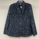 Cabi Women's Size 12-L Navy Pattern Single Button Jacket