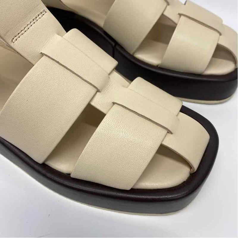 Pilcro - Anthropologie Size 39-8.5 Women's Offwhite Solid Strappy Sandals