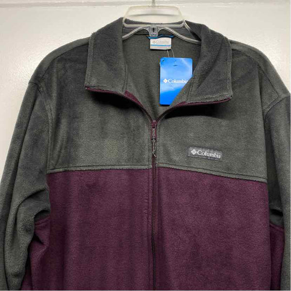 Columbia Size XL Gray - Purple Fleece Polyester Colorblock Men's Men's Fleece