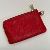Coach Red Leather Pebbled Coin Purse