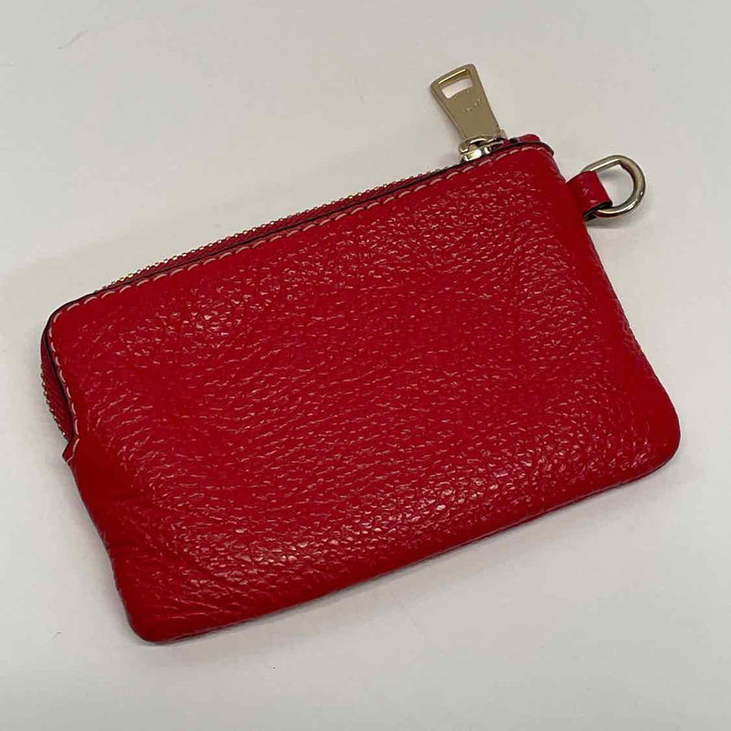 Coach Red Leather Pebbled Coin Purse