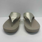 Fitflop Size 10 Women's Gold Shimmer Camel Toe Sandals
