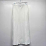 Franne Golde Size M-8 Women's White Solid A Line-Maxi Skirt