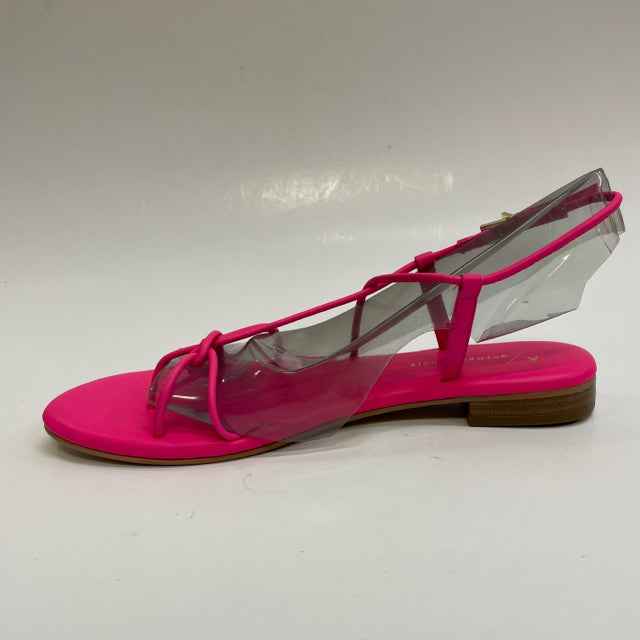 Anthropologie Size 6 Women's Hot Pink Solid Strappy Sandals