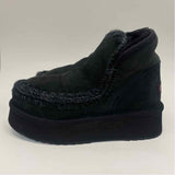 Mou Size 38-7.5 Women's Black Crochet Platform Booties