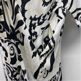 Chico's Size S-M Women's White-Multicolor Pattern Long Sleeve Top