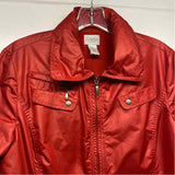 Zenergy By Chico's Women's Size 1-M Red Solid Zip Up Jacket