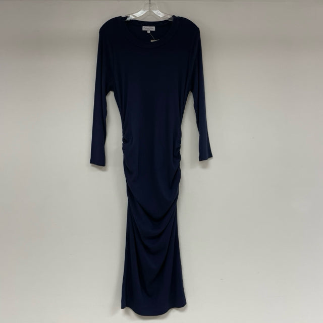 Michael Stars Size Xl Women's Navy Solid Maxi-Long Sleeve Dress