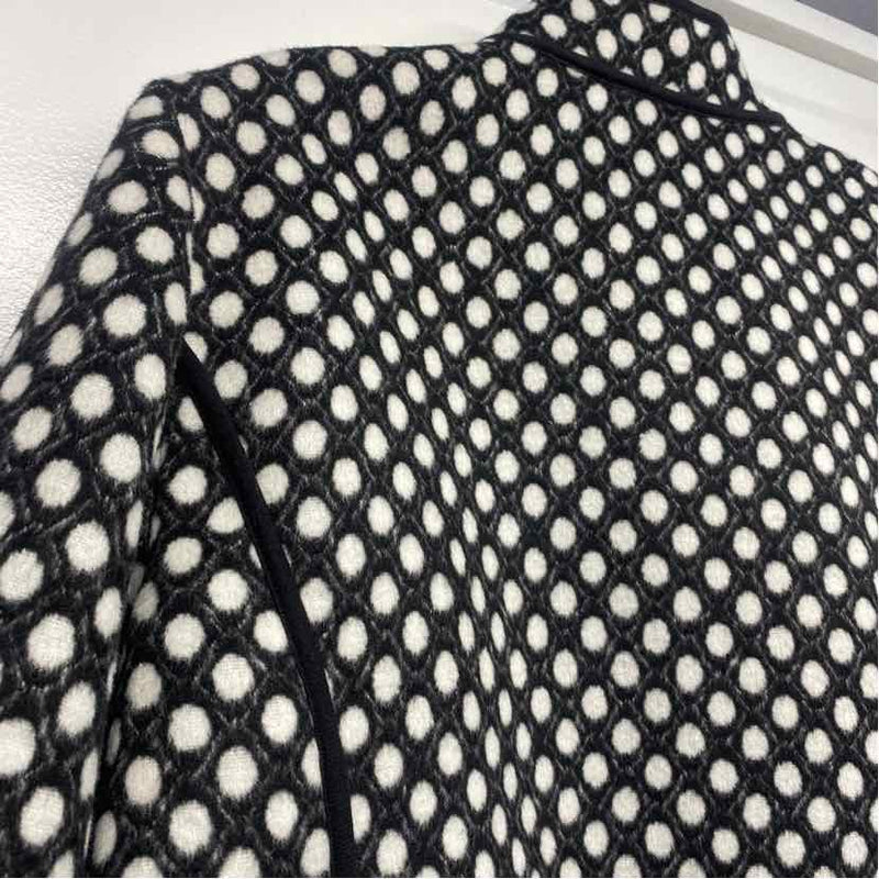 Chico's Women's Size 1-M Black-White Polka Dot Open Front Jacket