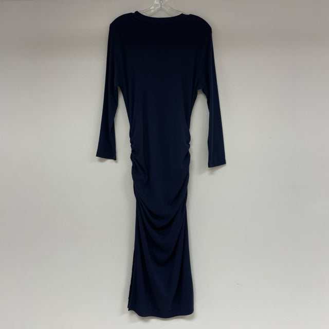 Michael Stars Size Xl Women's Navy Solid Maxi-Long Sleeve Dress