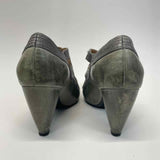 Miz Mooz Size 6.5 Women's Green-Gray Color Block Heel Shoes