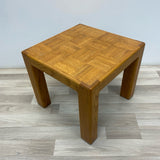 Square Oak Wood Square Inlaid Side Table