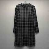 Talbots Size XS Women's Black-White Plaid Mock Neck Dress