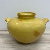 Yellow Ceramic Pottery Vase with Handles