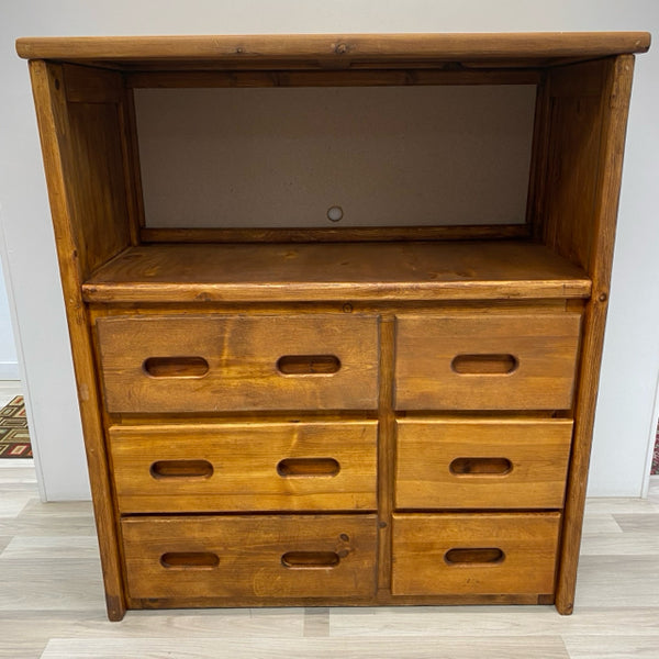 Brown Wood Cabinet with 6 Drawers