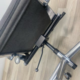Gray Fabric Desk Chair w Chrome Accents