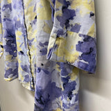 JM Collection Size 20-2x Women's Purple-Multicolor Floral Button Up Blouse