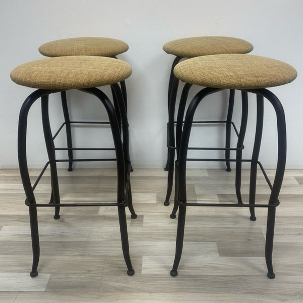 Set of 4 Amisco Swivel Brown Metal Counter Height Stool