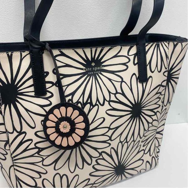 Kate Spade Black-Tan Floral Tote Handbag