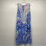 Lilly Pulitzer Size 4-S Women's Blue-Multi Pattern Shift Dress