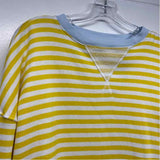 We the Free Women's Size M Yellow-Multicolor Stripe Crew Neck Sweatshirt
