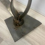 Contemporary Welded Gray Steel Sculpture
