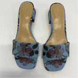 Marc Fisher Size 8 Women's Blue-Multi Floral Strappy Sandals