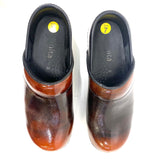 Sanitas Size 7-37 Women's Brown Patent Leather Clog Shoes
