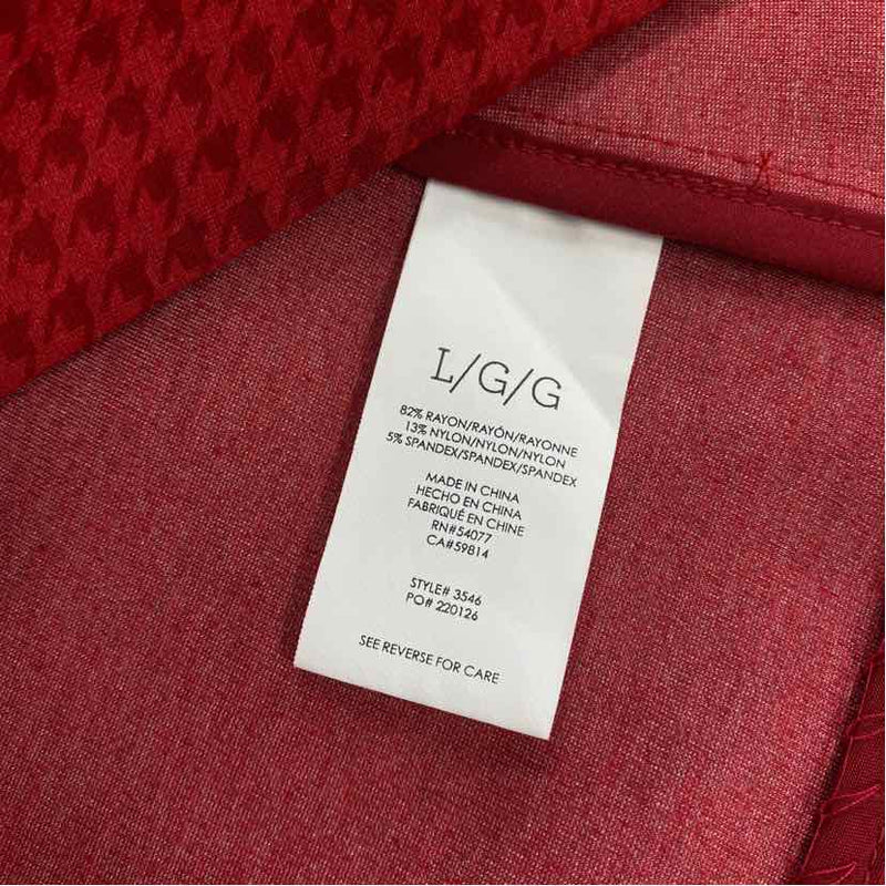 Cabi Women's Size L Red Houndstooth Cape Coat