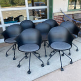 On Wheels Black Plastic Chair