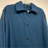 Anian Women's Size L Blue Solid Button Up Jacket