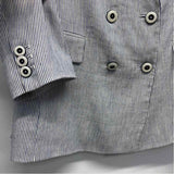 Antonio Melani Women's Size 16-XXL Blue-White Stripe Double Breasted Jacket