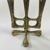Brutalist Brass 3 Tapers Candelabra